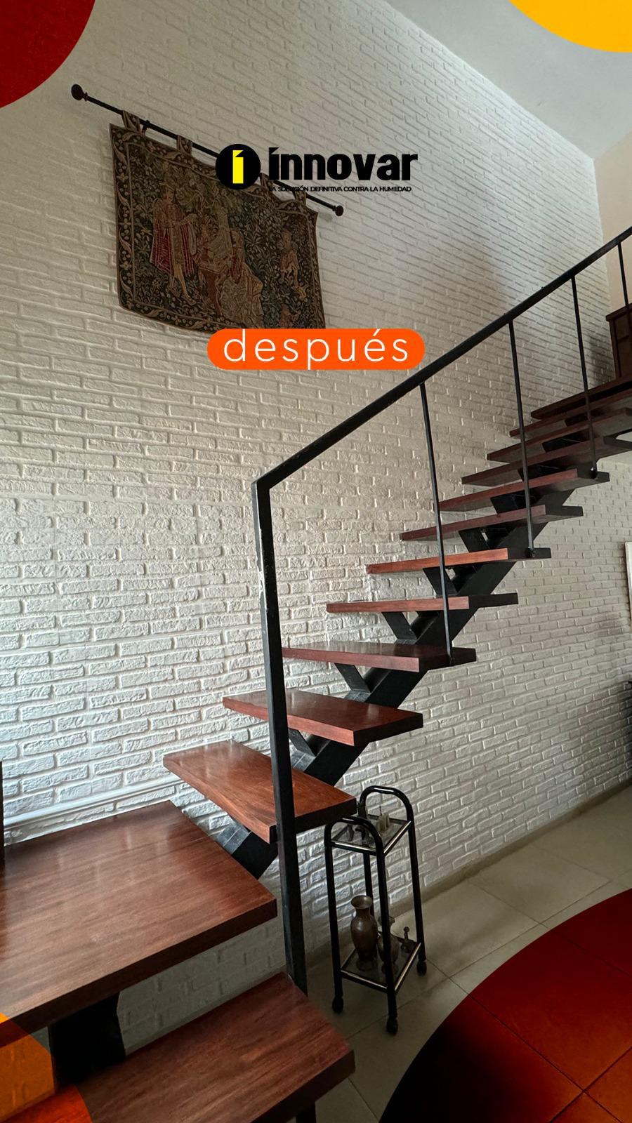 Misma pared revestida con placas antihumedad Innovar